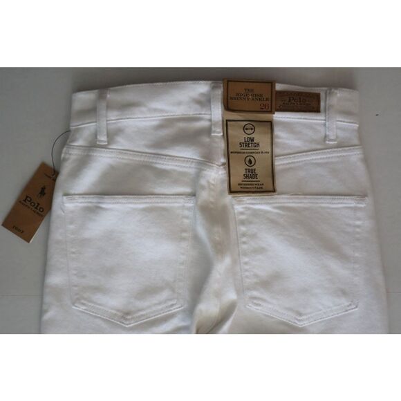 Polo Ralph Lauren Women's Sz 26 White The High Rise Skinny Ankle Jeans - Picture 9 of 12
